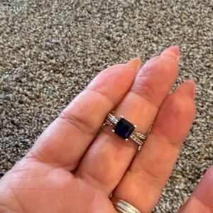 Elegant Sterling Silver and Blue Stone Ring